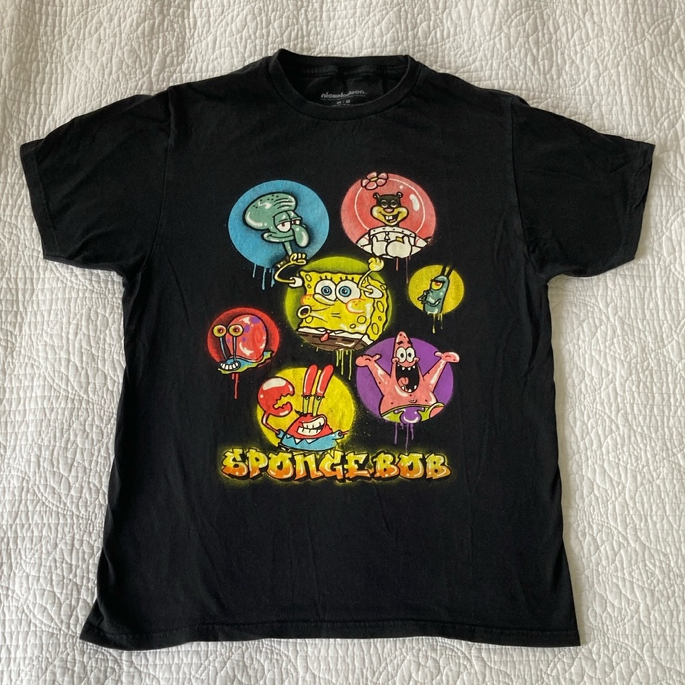Nickelodeon Black SpongeBob Short Sleeve Tee